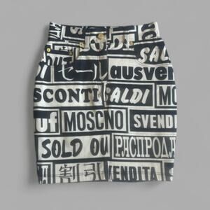 Moschino Jeans Black/Off White Skirt | Size 2